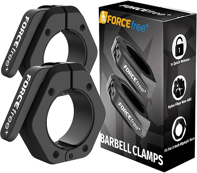 Barbell Clips (Pair), Barbell Clamps, Quick Release Olympic Barbell Clamps with Anti Slip TPR Grip