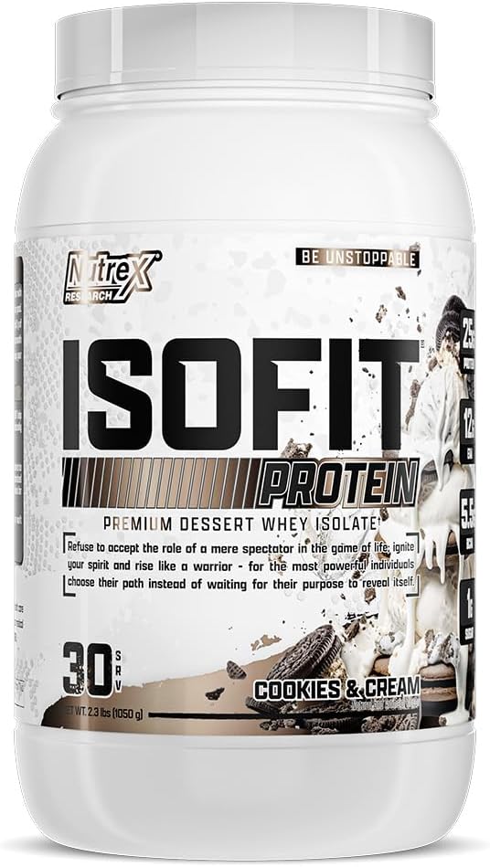 Nutrex Research IsoFit Whey Protein Powder Instantized 100% Whey Protein Isolate (30 Servings (Pack