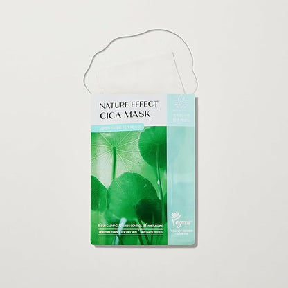 LEADERS Nature Effect Cica Mask ??Hydrating & Soothing Face Mask with Cica & Tea Tree Extracts for