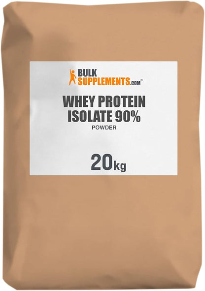 BulkSupplements.com Whey Protein Isolate Powder - Whey Protein Powder, Unsweeteneed, Unflavored &