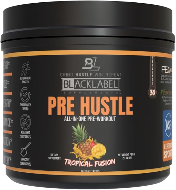 BLACKLABEL Supplements PRE Hustle V3 Pre-Workout Powder ??NSF Certified for Sport ??Energy