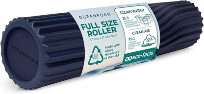 Oceanfoam Tidal Roller - Dark Navy - Muscle Massage Foam Roller for Back Pain & Stretching - Firm