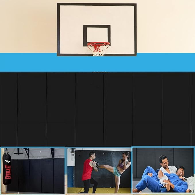 Basketball Wall Panels, 2" Thick Wall Pads for Gym, Gym Wall Padding with Waterproof Leather, Anti