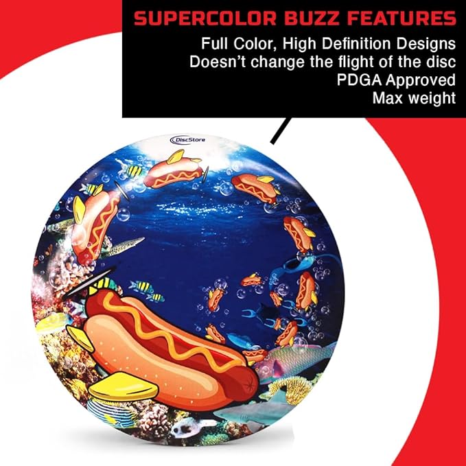 Discraft ESP Buzzz Supercolor Midrange Disc Golf Disc - Custom Design Discraft Discs - Straight