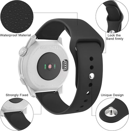 Amzpas Silicone Band for Coros PACE 2/ APEX 42mm/ APEX 2, 20mm Quick-Release Replacement Wristband