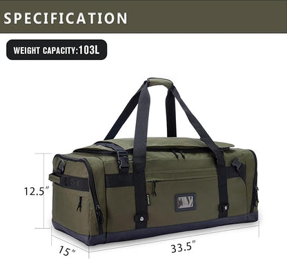 Large Duffle Bag for Travel - Men & Women, Foldable Gym Duffle Backpack, Heavy Duty Tactical