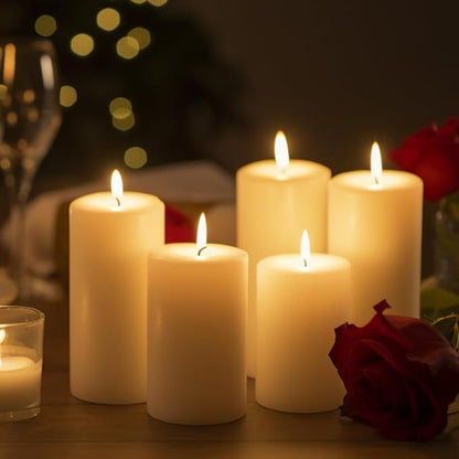 Ivory Pillar Candles ??2.8x4 Unscented Candle Set of 12 ??Dripless, Smokeless, and Clean Burning