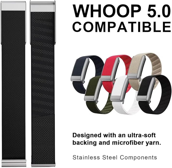 Ultra-soft Nylon Sport Band Compatible with WHOOP 5.0, One, Peak, and Life | Breathable, Durable &