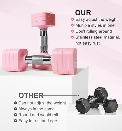 15LB 20LB 40LB 50LB Adjustable Dumbbell Set Free Weights Dumbbells Set for Women Men Hand Weights