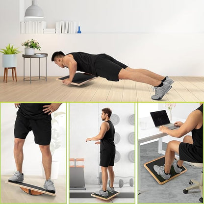 StrongTek Professional Wooden Balance Board, Rocker Board, Wood Standing Desk Accessory, Balancing