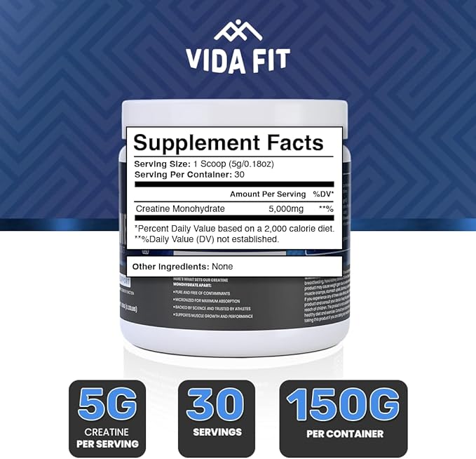 Micronized Creatine Monohydrate Powder, Vegan Creatine Powder Unflavoured, Supplements for Men