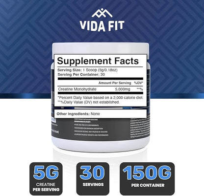Micronized Creatine Monohydrate Powder, Vegan Creatine Powder Unflavoured, Supplements for Men