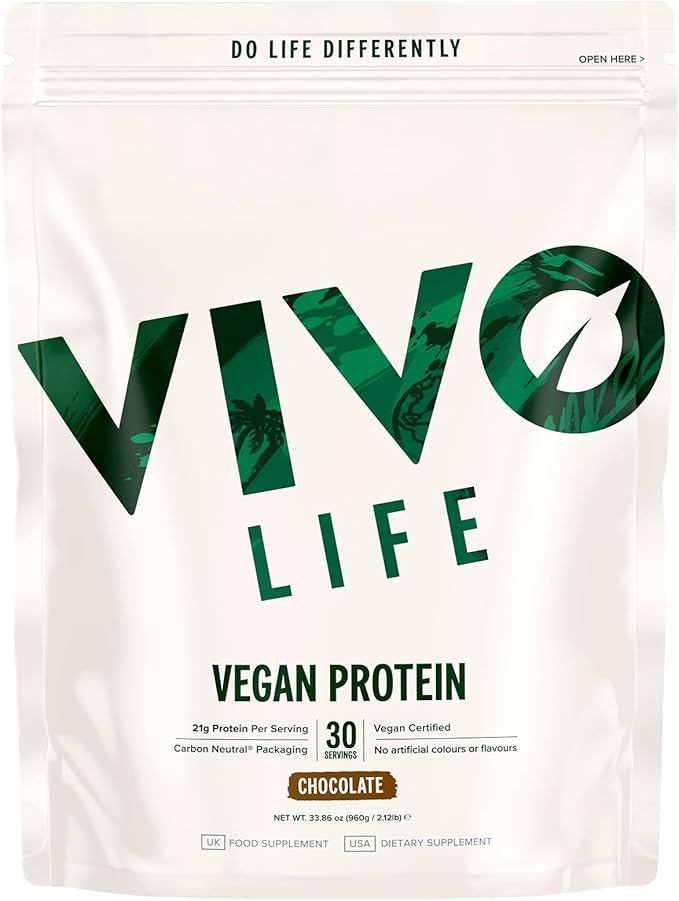 Vivo Vegan Protein Powder - 0.7 oz of Plant-Based Protein per Scoop, 30 Servings (31.7 oz)