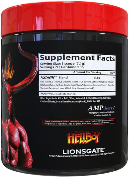 Insane Labz Hellboy Edition, High Stimulant Pre Workout Powder and NO Booster with Beta Alanine, L