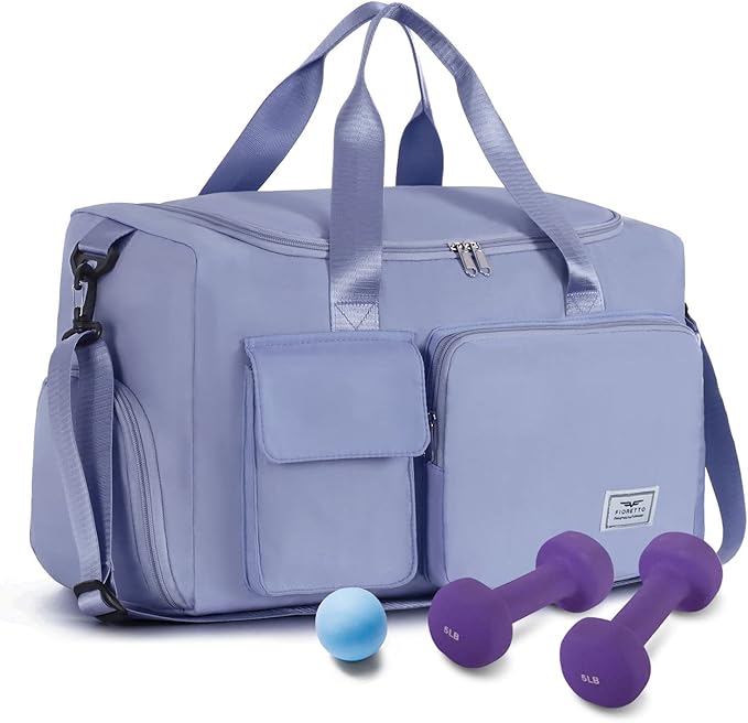 FIORETTO Women's Gym Duffle Bag with Shoes Compartment, 37L Capacity, Ideal for Travel, Gym