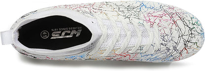 Men's Soccer Shoes High-Top Soccer Cleats Outdoor Breathable Athletic Professional Spikes Youth