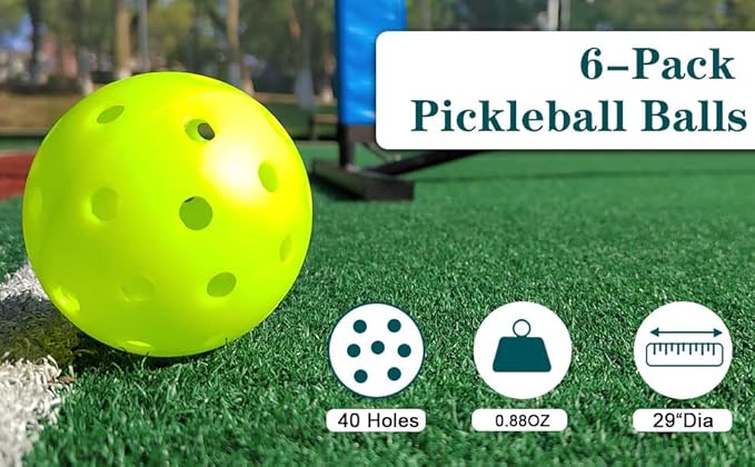 Hoverphenix Pickleball Net for Driveway, 22FT Regulation Size Pickleball Net with Paddles Set of 4
