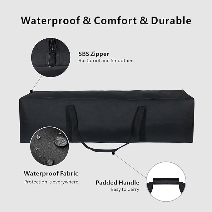 TOPDesign 46 Inch Extra Large Zippered Duffel Bag for Travel Camping Sports Equipment Storage