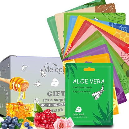 24 Pack Sheet Face Masks Skincare for All Skin Types, Hydrating Face Mask Beauty Suitable for
