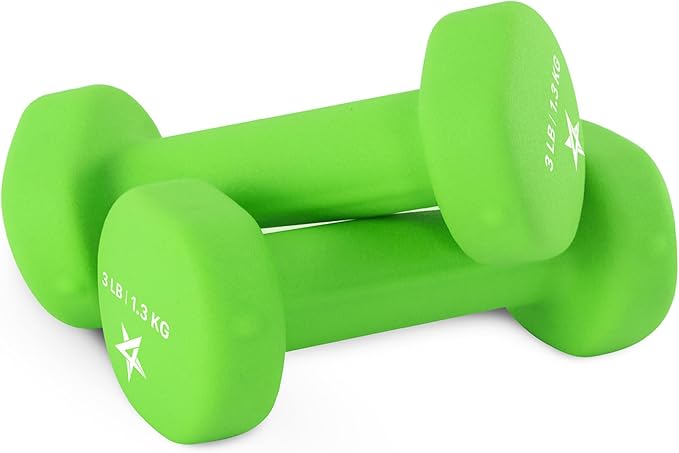 Yes4All Neoprene Coated Dumbbell Hand Weight Sets of 2 - Multiple Weight Options with 15 Colors