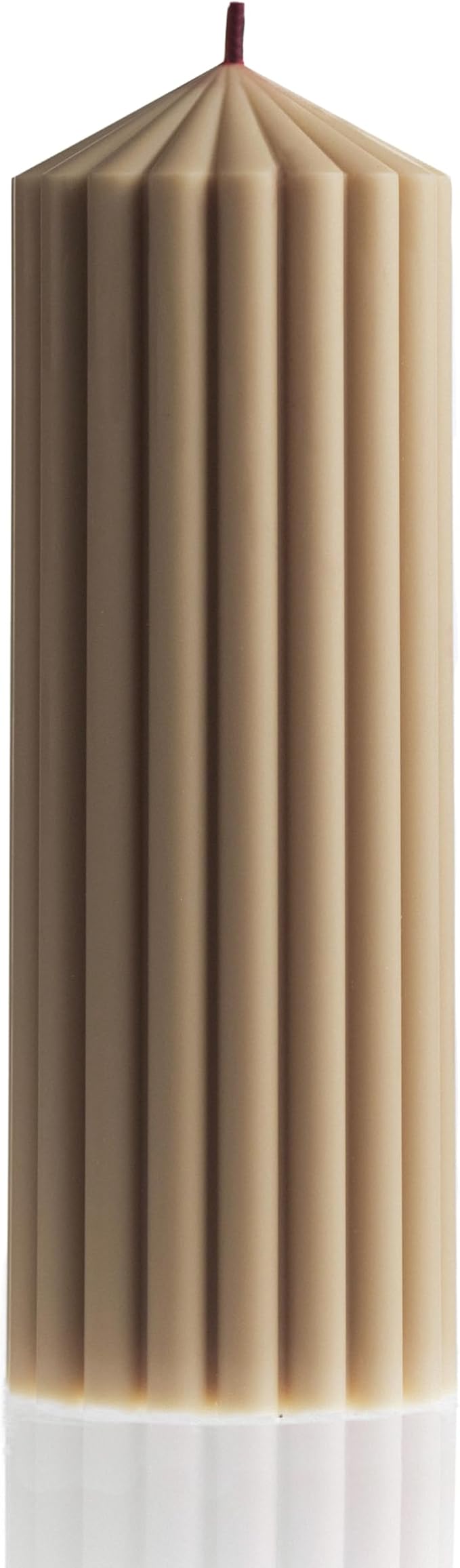 LAWA Ribbed Peak Pillar Candle - Large Beautiful Handmade Pillar Scented Soy Wax Candle Elegant