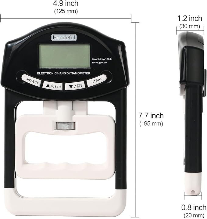 Handeful Grip Strength Tester Trainer - Dynamometer Handgrip Measurer Meter, Handheld Strengthener