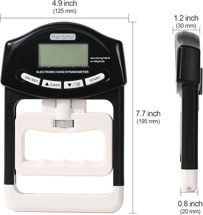 Handeful Grip Strength Tester Trainer - Dynamometer Handgrip Measurer Meter, Handheld Strengthener