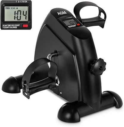 Mini Exercise Bike, AGM Under Desk Bike Pedal Exerciser Foot Cycle Arm & Leg Pedal Exerciser with