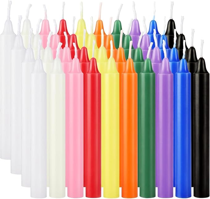 40 Pack Spell Chime Candles-4 Inch Multi-Colored Taper Candles Sticks-for Home Decor Kitchen Decor