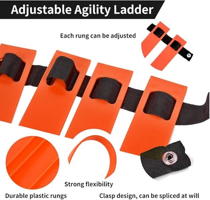TNZMART Agility Ladder and Disc Cones Training Set Adjustable Rungs Training Ladder with 10 Plastic