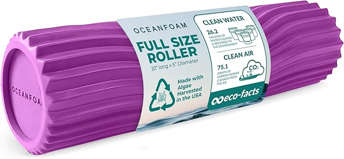 Oceanfoam Tidal Roller - Magenta - Muscle Massage Foam Roller for Back Pain & Stretching - Firm and