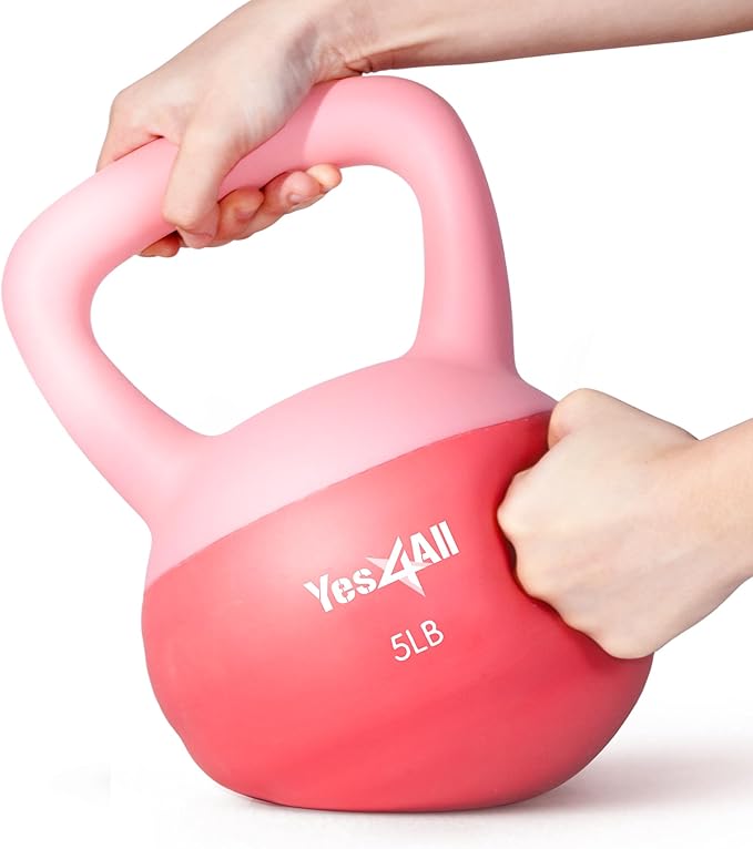 Yes4All Soft Kettlebell, PVC Kettlebells Exercise Weights & Color-Coded Strength Training