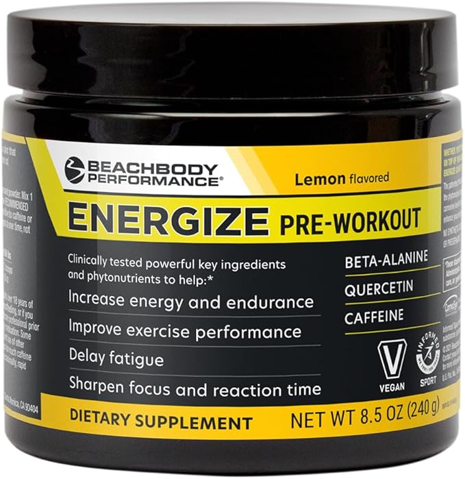 BODi Energize Pre Workout Powder - Beta-Alanine, Quercetin & Low-Dose Caffeine Formula for Enhanced