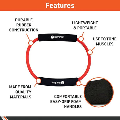 Body Sport Loop Tubing , Resistance Band with Foam Pad Handles for Strength Training and