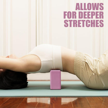 Septo 2 Pcs Yoga Blocks, 9x6x3 Inch Pink Foam Blocks for Pilates