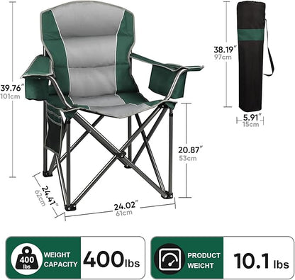 Northroad 2 Pack Oversized Camping Chair, Padded Portable Chairs Heavy Duty Camping Folding Chairs