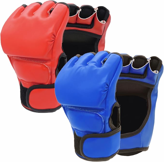 2 Pairs Boxing Gloves Kickboxing Gloves for Men Women Beginner Professional Shockproof Leather