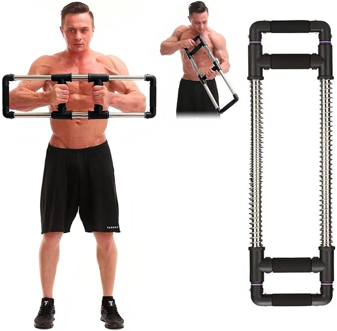 Push Down Bar Machine - Chest Expander at Home Workout Equipment, Arm Exerciser - Portable Spring