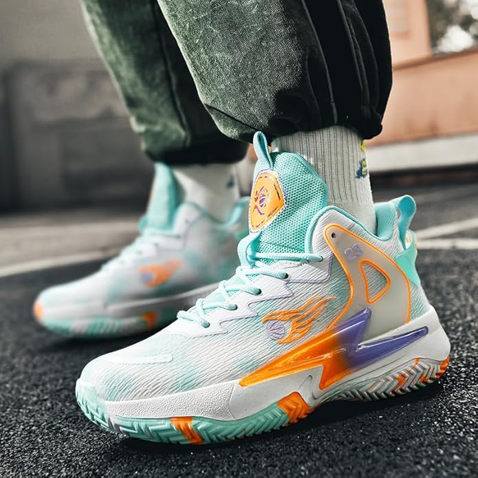 Basketball Shoes for Womens and Mens, Breathable Non Slip Outdoor Casual Unisex-Adult Fashion