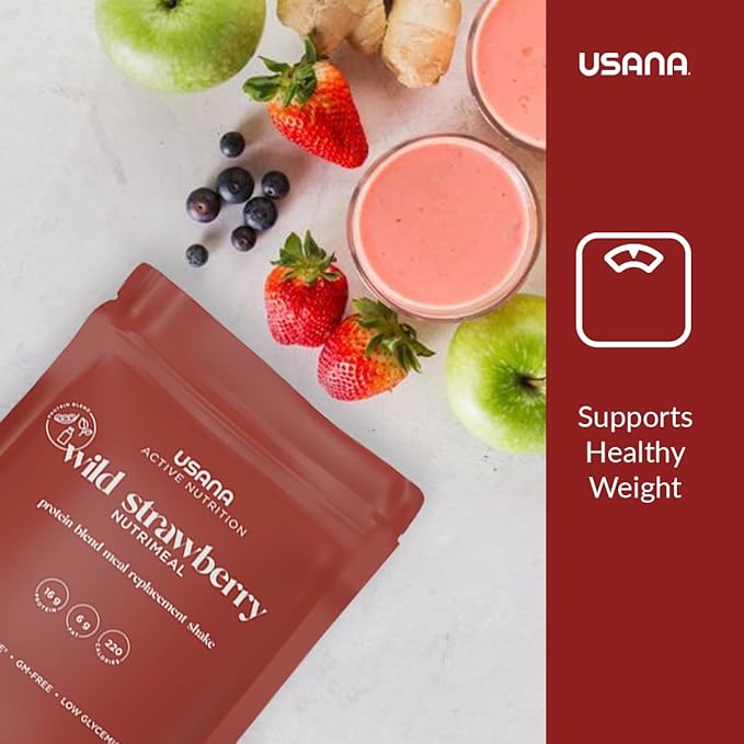USANA Nutrimeal Meal Replacement Shake - Wild Strawberry - NON-GMO - Gluten Free - Low Glycemic