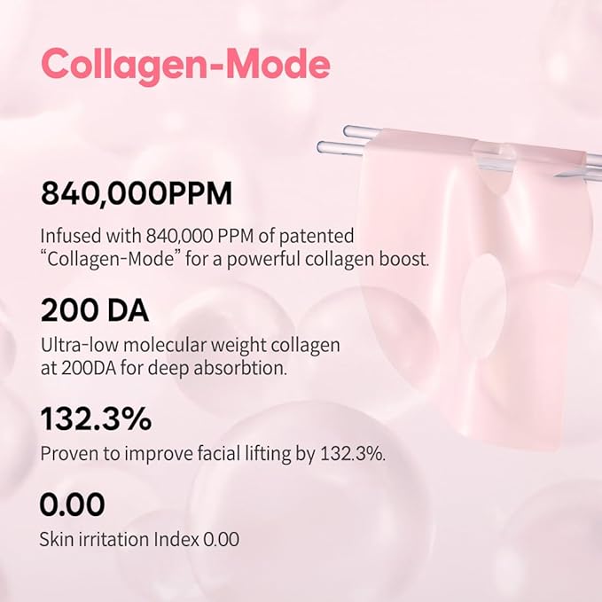 Overnight Collagen Lifting Gel Mask 5 pcs, Korean Face Lifting Deep Hydrogel Mask for Glass Skin