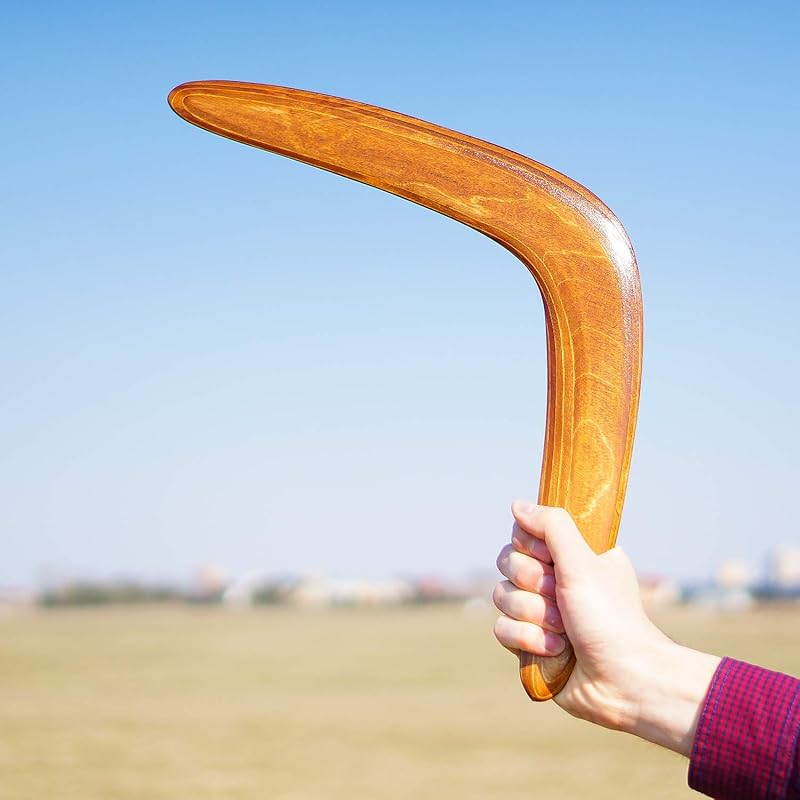 Masterfully Handcrafted Wooden Boomerang | Huge Size – 18 Inches | Flight-Tested, 100-Yard Range |