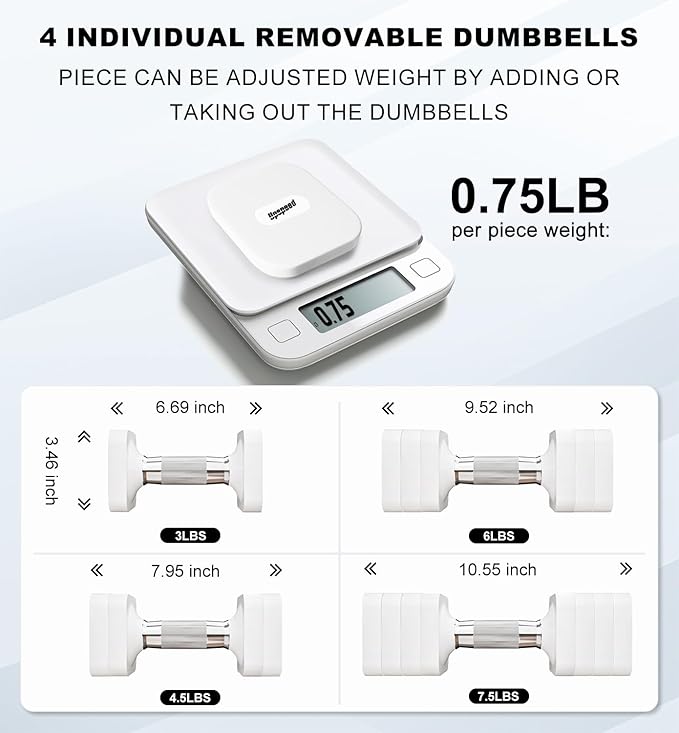 15LB 20LB 40LB 50LB Adjustable Dumbbell Set Free Weights Dumbbells Set for Women Men Hand Weights