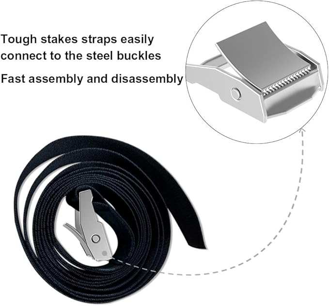 Eurmax USA Trampoline Stakes Heavy Duty Trampoline Parts Corkscrew Shape Steel Stakes Anchor Kit