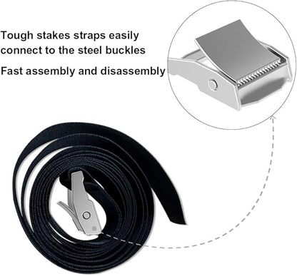 Eurmax USA Trampoline Stakes Heavy Duty Trampoline Parts Corkscrew Shape Steel Stakes Anchor Kit