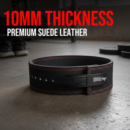 IBRO Powerlifting Lever Gym Belt – Power 10MM Extreme Heavy Duty Genuine Leather Belts - Squats