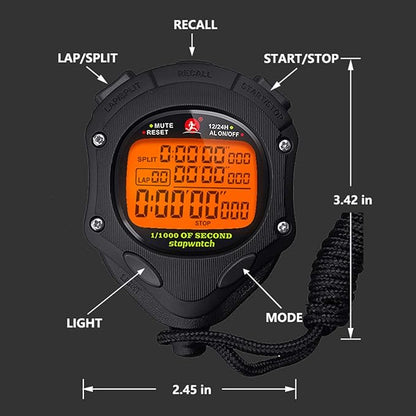 Digital Stopwatch Timer with Back Light Stop Watch 0.001second Timing|100 Lap Memory,Large dispaly
