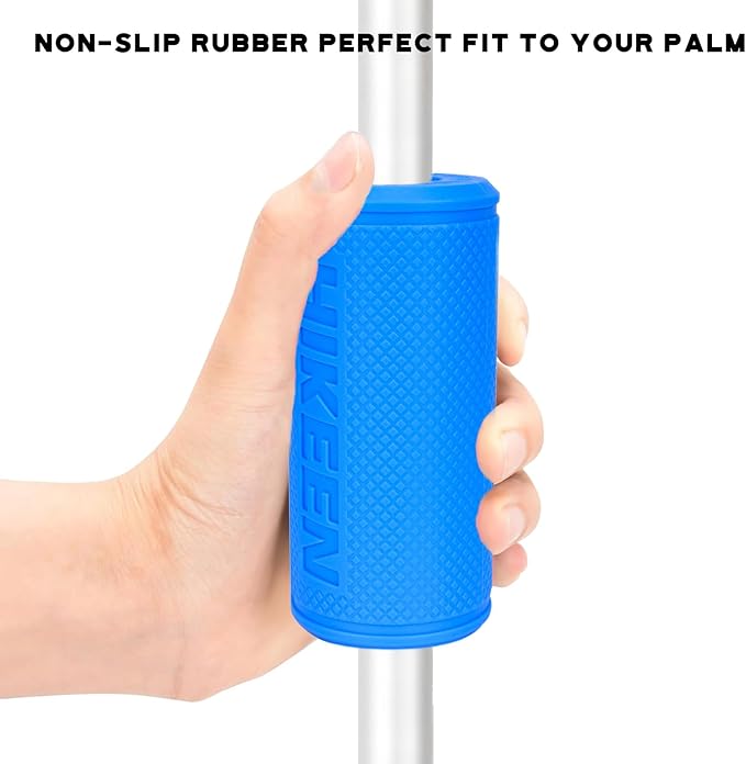 Hikeen Thick Bar Dumbbell Grips,Non Slip Hard Rubber Barbell Grips,Grips for Weight Lifting, Muscle