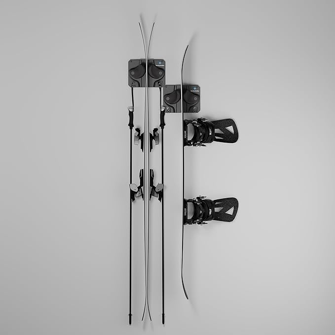 Ultimate Ski & Snowboard Wall Storage Rack - Fits any Ski or Snowboard - Save Your Rocker, Tips and