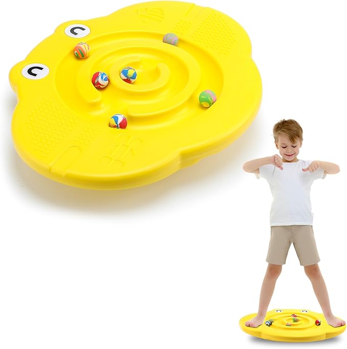 Maze Balance Board for Kids Plastic Wobble Rocker Balance Board with Mini Balls Load 170lb for